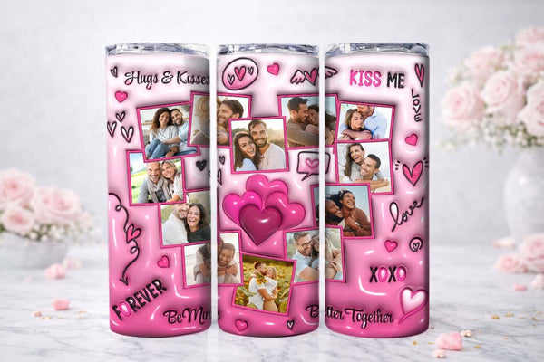 Personalized Photo Collage Inflated Forever Love Tumbler
